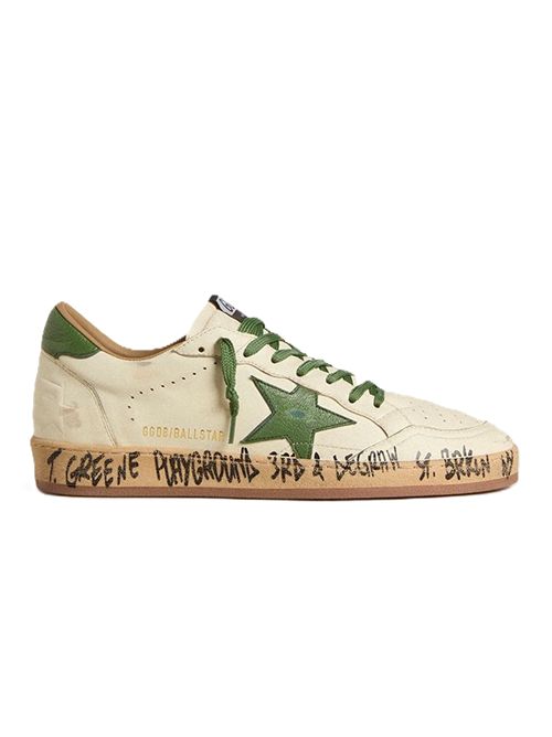 Golden Goose Deluxe Brand Ballstar Sneakers bianche verdi Golden Goose | GMF00117F00749710502 WHITE/GREEN